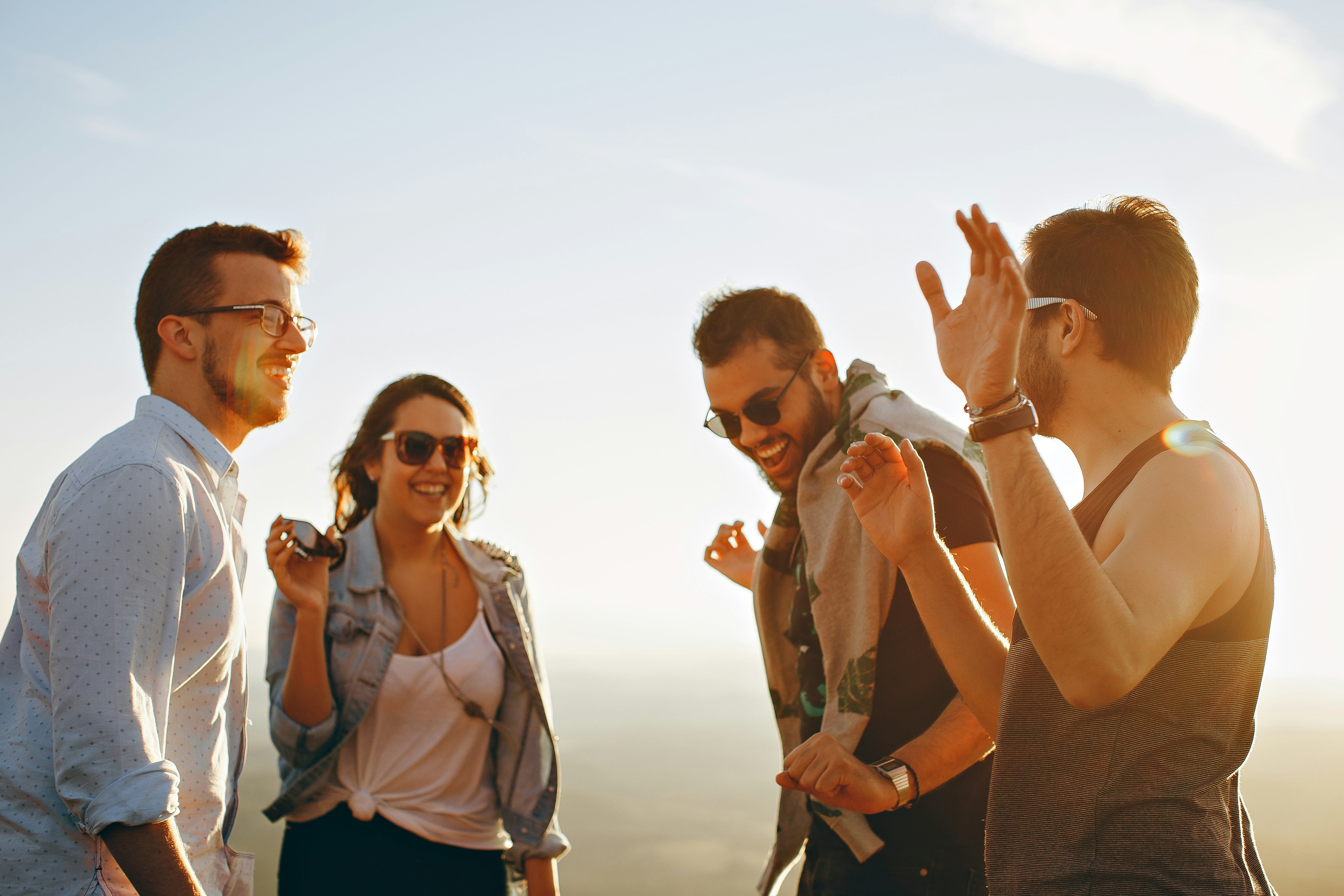 A group of friends having fun outdoors.